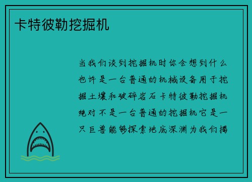 卡特彼勒挖掘机