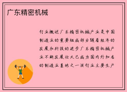 广东精密机械